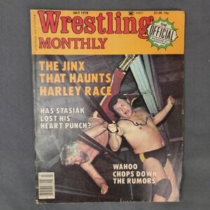 Vintage Wrestling Monthly Magazine July‎ 1978 Harley Race Wahoo Stasiak Cover